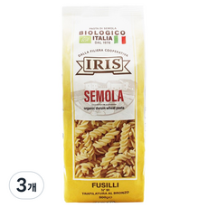 이리스파스타 유기농 세몰라 푸질리, 500g, 3개