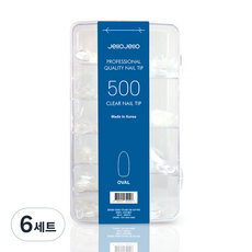 Jello Jello 人工指甲片 500p 組, 6個, 橢圓形透明