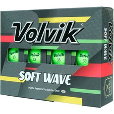 Volvik VIVID Soft Wave霧面三層式高爾夫球, 綠色, 1組, 12入