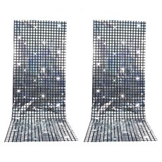 PARTYSHOW 派對裝飾雷射全息桌布, 銀色, 2個