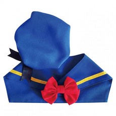 ZAZAZOO 海軍領巾 + 蝴蝶結 + 寵物帽, 寶藍色 + 紅色, 1組