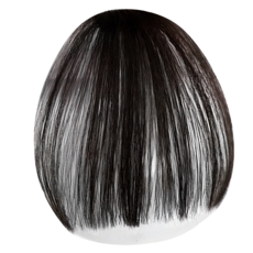 VV GABAL 真人髮一字瀏海假髮, 自然黑, 1個