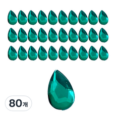 MEIBROWN 水滴 美甲寶石 7 x 10 mm, 綠色, 80個