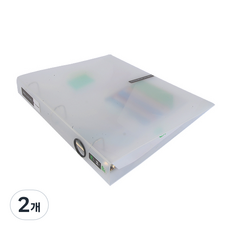 Alpha mall 鮮豔色彩片D型環活頁夾 A4 3孔 3cm, 透明, 2個