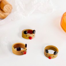 聖誕風格壓克力戒指, 魯道夫, 3個