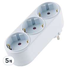보에담 일자형 멀티탭 3구, 134mm, 화이트, 5개