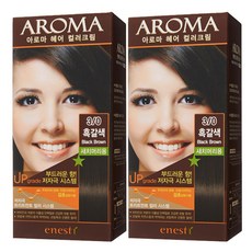 enesti 香氛染髮劑 白髮適用, 3/0 Black Brown, 2盒