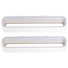 長型無痕壁貼毛巾拖鞋掛架, 2個, 白色