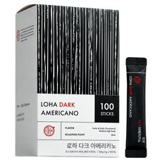 LOHA 다크 아메리카노 원두스틱커피, 1개, 100개입, 1g