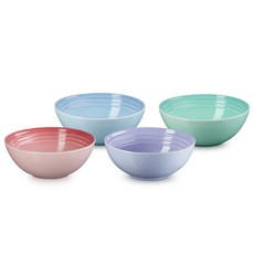 LE CREUSET 麥片碗4件組, 1套, 蛋白霜/貝殼粉/海鹽/米灰色