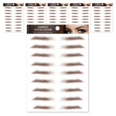 眉毛紋身貼紙, B04 棕色, 6個