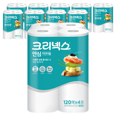 크리넥스 안심 천연펄프 키친타월, 120매, 40개