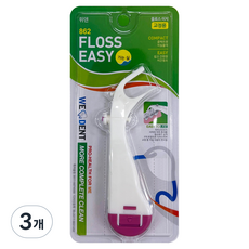 WEDENT 威登 牙齒矯正患者專用牙線 支架型 粉紅色, 3個, 1入, 18.38m