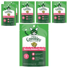 Greenies 健綠 貓咪潔牙餅, 2.1oz, 6個, 開胃鮮鮭