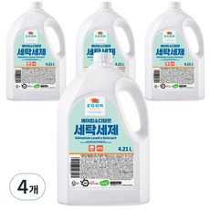 줌 베이직 베이킹소다 담은 액체 세탁세제, 4.21L, 4개