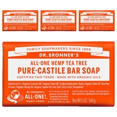 닥터브로너스 퓨어 캐스틸 바솝, 140g, 4개