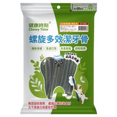 Chewy Time 健康時刻 全犬螺旋多效潔牙骨 機能保健 超高嗜口性 高柔韌度 長時間咀嚼, 葉綠素+雞肉, 310g, 1包