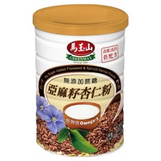 馬玉山亞麻籽杏仁粉, 亞麻籽專利製程, 杏仁原豆, 營養豐富, 高纖高鈣, 無添加蔗糖, 無人工色素, 充氮保鮮, 400g, 1罐