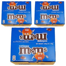 m&m's 片裝巧克力 (牛奶巧克力, 杏仁, 脆心) 44g, 3盒