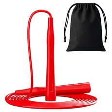 포포팬시 슬림 에어무브 줄넘기 + 파우치백, 레드(줄넘기), 1세트