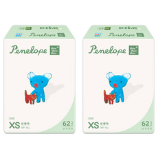 Penelope 加強版超薄黏貼型尿布, XS, 124片