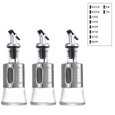 米斯特宅 304不鏽鋼玻璃油瓶 200ml 3入 + 貼紙組, 1套