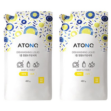 아토앤오투 1종 젖병 & 주방세제 리필 레몬향, 480g, 2개