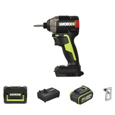 WORX 20V 충전 임팩 드라이버 + BL 배터리 세트 WU291D.6, 1세트