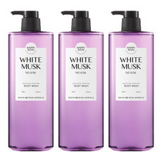 HAPPY BATH 保濕香氛沐浴乳 白麝香, 760g, 3個