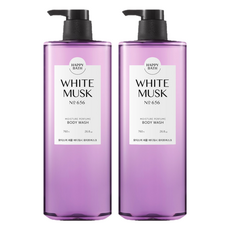해피바스 모이스처 퍼퓸 바디워시 화이트머스크 향, 760g, 2개