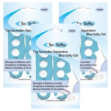 쏘소프티 포렉스 실리콘 발가락 벌리개 블루 Free, 3개