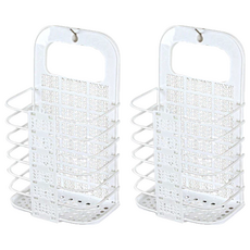 壁掛洗衣籃 小號2入組 20 x 12.5 x 37cm 白色 可折疊設計