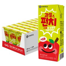 연세유업 과일펀치 사과 음료, 24개, 190ml