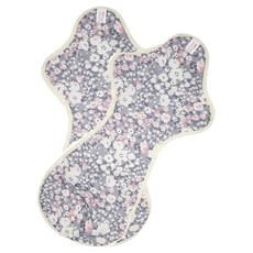 eechae 灰色花朵棉布衛生棉, 夜用加長型, 2片, 1組