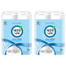 KleanNara 可綠納樂 三層柔軟捲筒衛生紙, 27m, 12捲, 2袋