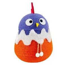 Teamson pets 瘋狂小鳥造型貓抓板, 藍紫色 + 白色 + 橘色, 1個