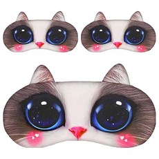 動物圖案眼罩, 11化妝貓, 1入, 3個