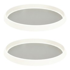 堅固耐用多功能旋轉托盤, 白+灰, 2個