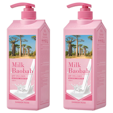 밀크바오밥 샴푸 다마스크로즈향, 1L, 2개