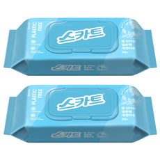 스카트 잘 닦이는 생분해 세정티슈 60p, 2개