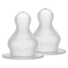 BIBS 標口奶瓶矽膠奶嘴 2個, 1盒, 4個月 高流速