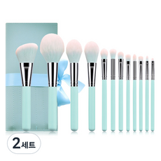 OON 時尚 12 款刷子+小袋套裝, 薄荷, 2組