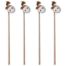 原木逗貓棒 天然原木握杆 高纖維粗麻 精選優質羽毛 耐咬耐抓, 麻布老鼠, 1組