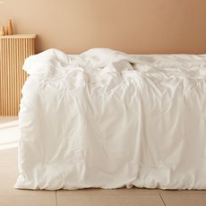 La Pomme Zuixi素色抓皺衍縫水洗薄被, 白色