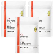 大醫生技 愛爾蘭海藻鈣鎂D錠PLUS 黃金配方鈣鎂比3:1 含維生素D3 維生素K, 60錠, 3包