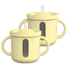 JOONIE 矽膠多功能防漏杯, 黃色, 2個, 220ml