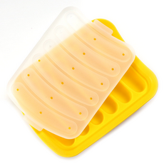 嬰兒副食品矽膠香腸模具, 黃色, 1個