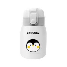 COUP動物系列不鏽鋼按壓式保溫瓶, 白色, 200ml, 1個