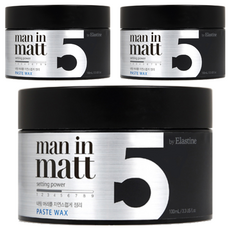 엘라스틴 맨인매트 페이스트 헤어왁스, 3개, 80g