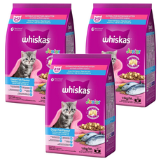 whiskas 偉嘉 幼貓/懷孕母貓專用 乾飼料, 海洋魚類口味, 1.1kg, 3袋